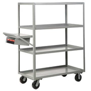 Order-Picking Utility Cart with Lipped Metal Shelves, Steel, 3,600 lb Load Capacity, 4 Shelves