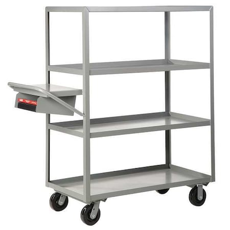 Order-Picking Utility Cart with Lipped Metal Shelves, Steel, 3,600 lb Load Capacity, 4 Shelves