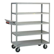 Order-Picking Utility Cart with Flush Metal Shelves, Steel, 3,600 lb Load Capacity, 5 Shelves