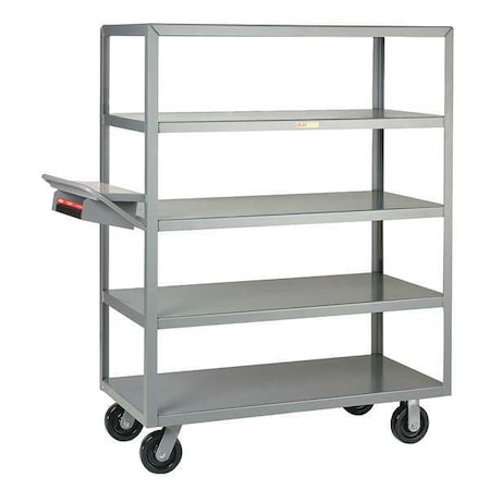Order-Picking Utility Cart with Flush Metal Shelves, Steel, 3,600 lb Load Capacity, 5 Shelves