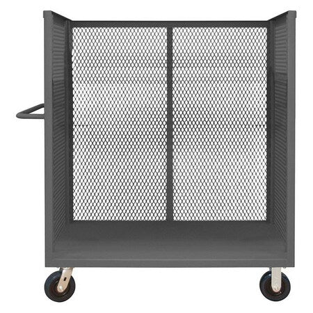 14 ga. Steel 3 Sided Mesh Stock Cart 3600 lb. Capacity, 54-1/2"L x 24-3/8"W x 56-7/16"H
