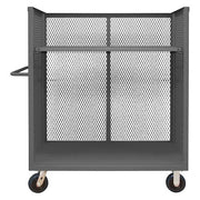 14 ga. Steel 3 Sided Mesh Stock Cart 3600 lb. Capacity, 66-1/2"L x 24-3/8"W x 56-7/16"H