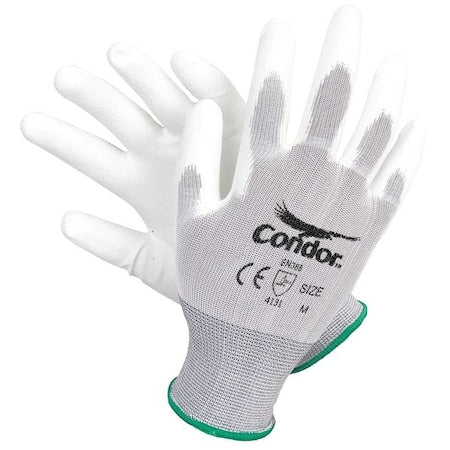 Coated Gloves, Polyurethane, Smooth, Palm, 3 Abrasion Level, White, 2XL (11) 1 PR