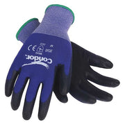 Coated Gloves, Polyurethane, Smooth, Palm, 3 Abrasion Level, Blue, XL (10) 1 PR
