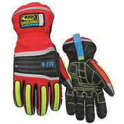 H-Vis Extreme Condition Gloves, leather Palm, Thinsulate Lining, Black/High-Visibility Yellow/Red