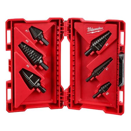 Step Drill Bit Set, High Speed Steel, Black Oxide, 6-Piece