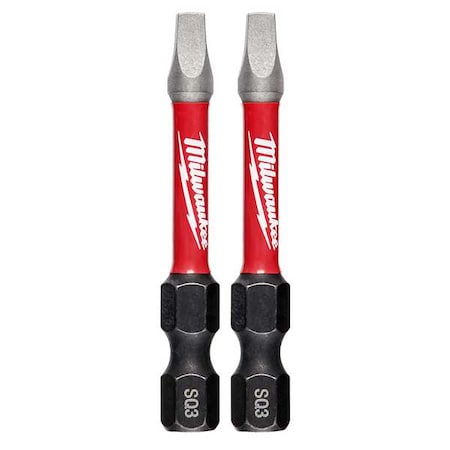 SHOCKWAVE 2" Impact Square Recess No. 3 Power Bits (2 PK)