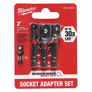 SHOCKWAVE Impact Hex Shank Socket Adapter Set, 1/4 in Drive, 3-Piece