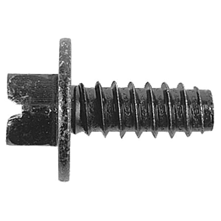 Sheet Metal Screw, 1/4" x 5/8 in, Black Phosphate Steel Flange Hex Head Slotted Drive, 50 PK