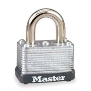 Padlock, Keyed Different, Standard Shackle, Rectangular Steel Body, Steel Shackle, 9/16 in W
