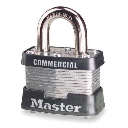 Padlock, Keyed Different, Standard Shackle, Rectangular Steel Body, Steel Shackle, 5/8 in W