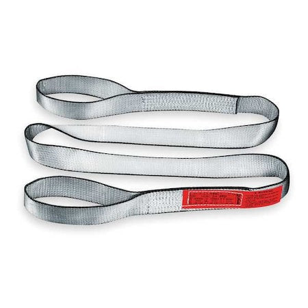 Web Sling, Type 3, 8 ft L, 2 in W, Polyester, Silver