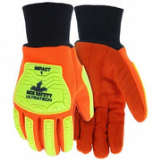 UltraTech Mechanics Gloves, Cotton Corded Palm, TPR Back, XL (11), Orange