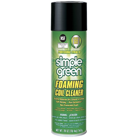 Foaming Coil Cleaner, 20 oz  Aerosol Can, White