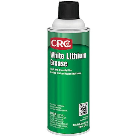 Multipurpose Grease, H2 No Food Contact, NLGI Grade 2, Lithium, 10 oz Aerosol Can, White