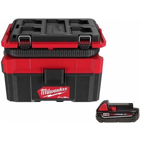 M18 FUEL PACKOUT 2.5 Gallon Wet/Dry Vacuum + M18 CP2.0 Battery