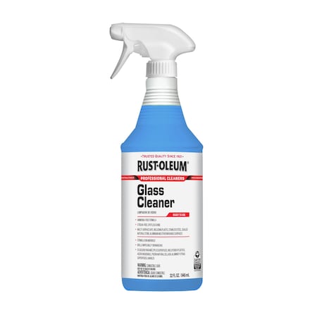 Liquid Glass Cleaner, 32 oz, Blue, Mild, Trigger Spray Bottle, 6 PK