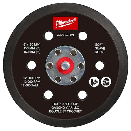 Sander Backing Pad,6 in dia.,1 in Thick