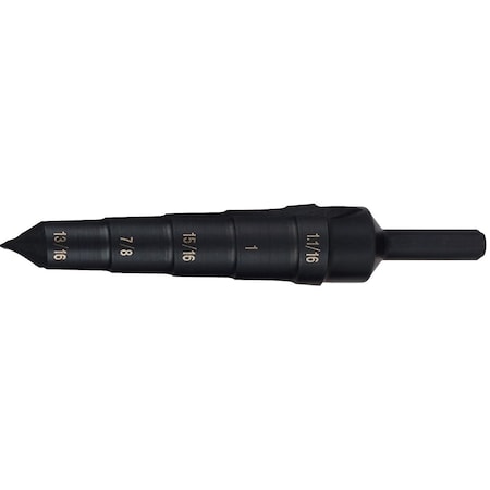 13/16, 7/8, 15/16, 1, 1-1/16 HSS Step Reamer Cle-Line 2874 Steam Oxide