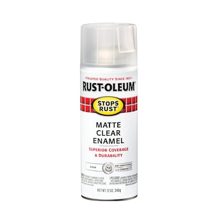 Spray Paint, Clear, Matte, Solvent, 12 oz.