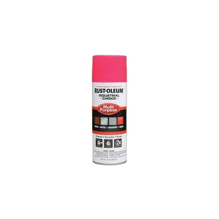 Spray Paint, Fluorescent Pink, Gloss, Solvent, 12 oz