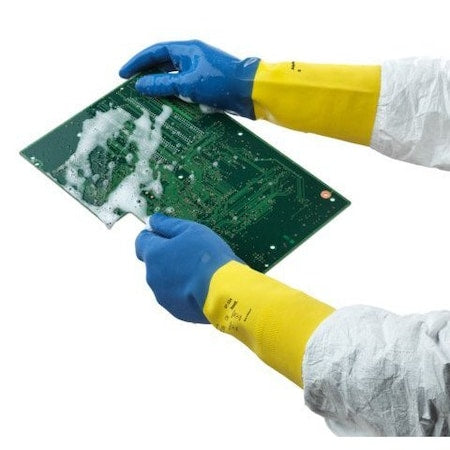 Chemical Resistant Gloves, Natural Rubber Latex/Neoprene, 13 in L, 9, 1 PR