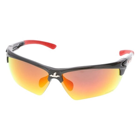 Dominator (DM3), Safety Glasses, Uncoated, Polycarbonate Lens, Gun Metal Frame, Half Frame, 1 PR