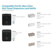 Pacific Blue Ultra Hardwound Paper Towels, 1 Ply, Continuous Roll Sheets, 1150 ft, Brown, 6 PK