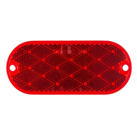 Reflector, Stick-On, Red, Oval