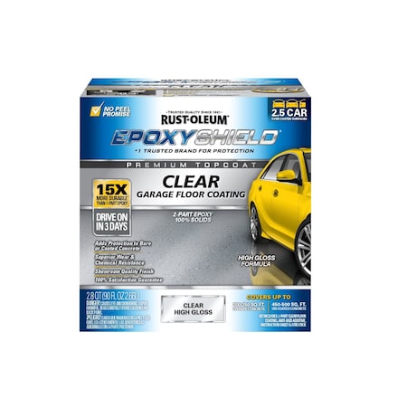 1 gal Floor Coating Kit, High Gloss Finish, Clear, Solvent Base