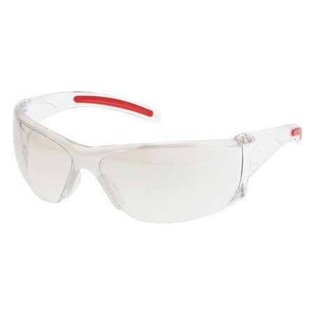 Hulk HK1, Safety Glasses, Anti-Scratch, Clear Lens, Clear/Red Frame, Frameless, 1 PR