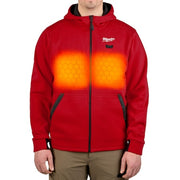 Men's Heated Hoodie, Up to 8 hours Time, Zipper Closure, Red, Size S