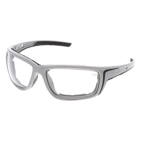 Swagger (SR5), Safety Glasses, MAX6 Anti-Fog, Clear Lens, Glacier Gray Frame, Full-Frame, 1 PR