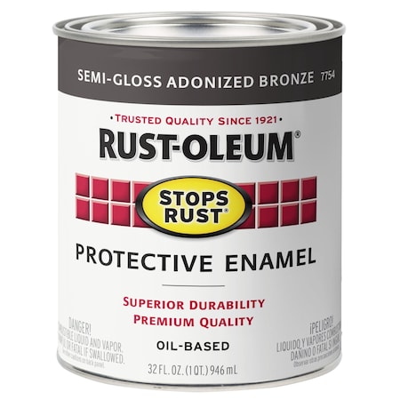 Rust Prevenative Paint, Semi-Gloss, Bronze, 1 qt.