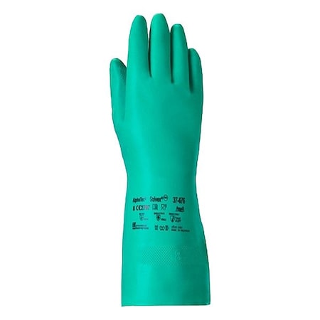 AlphaTec(R) Solvex 37-676 Chemical Resistant Gloves, Nitrile, 13 in L, 15 mil, Green, 10, 1 PR