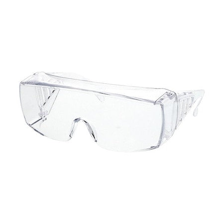 98, Safety Glasses Uncoated, Clear Lens, Frameless, Wraparound, XL, 1 PR