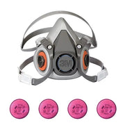 Half Mask Respirator Kit: Includes 4 Filters, Nuisance Acid Gas/P100, Magenta, 6000 Series, Size M