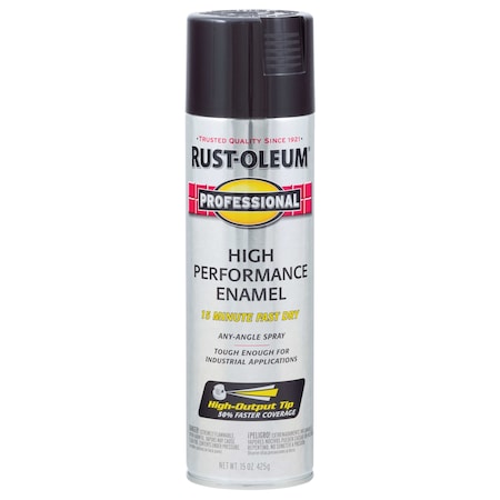 Rust Preventative Spray Paint, Black, Gloss, Solvent, 15 Oz