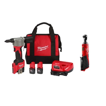 M12 Rivet Tool Kit + M12 3/8" Ratchet