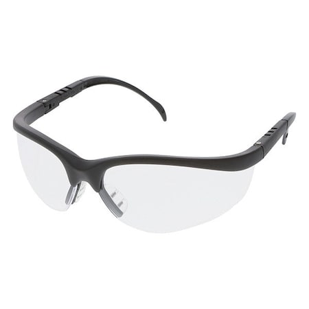 Klondike (KD1), Safety Glasses, Anti-Scratch, Clear Lens, Black Frame, Half Frame, 1 PR