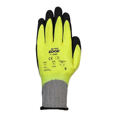 Knit Gloves, Cut Level A7 ,Nitrile ,Rough ,L 1 PR