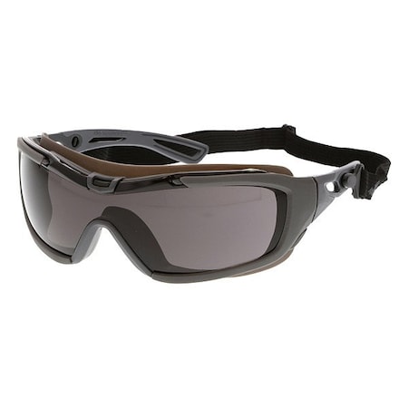 Safety Goggles, Gray Lens, MAX6 Anti-Fog, Non-Vented, Elastic Strap, Hydroblast HB5 Series