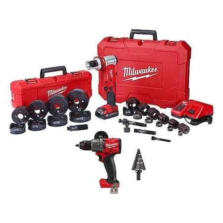 M18 Knockout Kit + M18 Drill + Step Bit