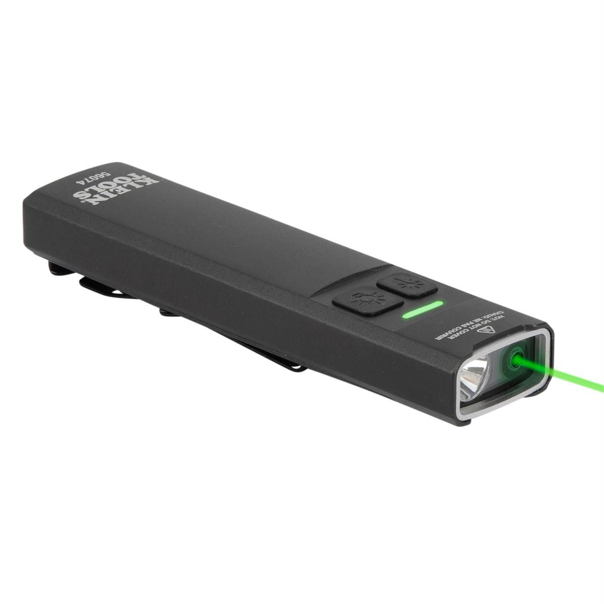 Rechargeable Slim-Profile LED Pocket Flashlight with Laser