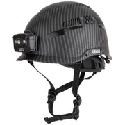 Safety Helmet, Premium KARBN™ Pattern, Non-Vented, Class E, Headlamp