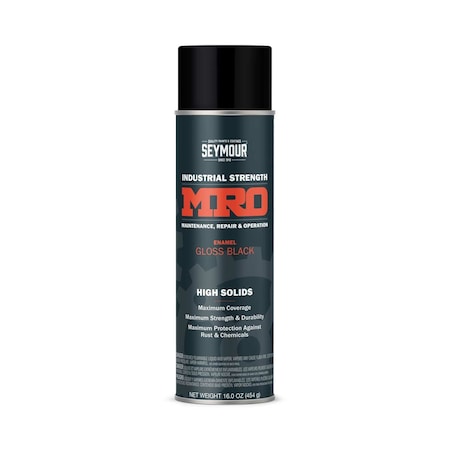 MRO Industrial Spray Paint, Gloss Black