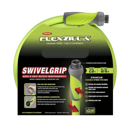 SwivelGrip Garden Hose, 5/8" x 25