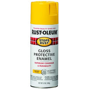 Aerosol Paint, Yellow, Gloss, Solvent, 12 oz