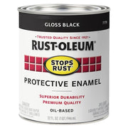 Interior/Exterior Paint, Gloss, Oil Base, Black, 1 qt