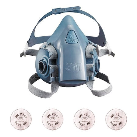 Half Mask Respirator Kit: Includes 4 Filters, 7500 Series, Nuisance Organic Vapor, P100, Size S